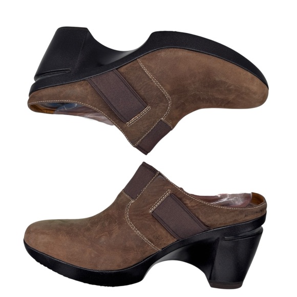 Cole Haan Shoes - Women’s Brown Suede Slip-On Heeled Clogs